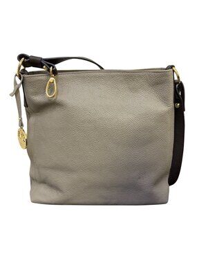 Valentina Gray New Leather Shoulder Bag Gold Hardware Made In Italy